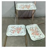 Metal Dinner Trays With Floral Design