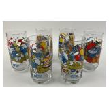 Vintage 1980s Smurf Glass Tumblers - Set of (6)