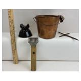 Solid Copper Pail, Ceramic Insulator, Masher & Iro