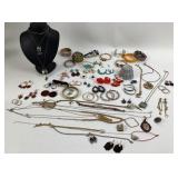 Costume Jewelry: Pierced earrings, Silver tone