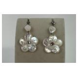 Mother of Pearl Flower Drop Earrings