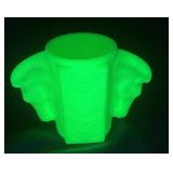 Uranium Glass Vase With Ramï¿½s Head Design
