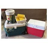 Igloo, Rubbermaid coolers, beverage jug