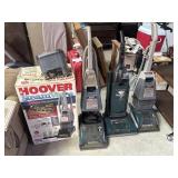 3 hoover Vacuums: 2 steamvacs, 1 box