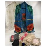Crochet Shawls & Tablecloth,ï¿½Beaded Purse, Perfume