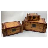 Wooden Storage Trunks With Metal Accents