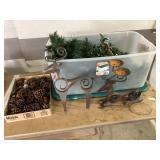 Metal Reindeer Candle Holders, Pine Cones, Holiday