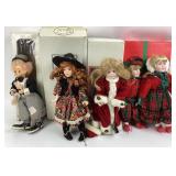 Porcelain Dolls In Holiday, Victorian Costumes