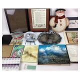 Books, Decorative Platters, Snowman Decor