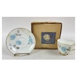 Heirloom Treasures Blue Rose Teacup & Saucer set