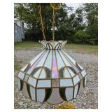 Stained Glass Pendant Light With Green Accents
