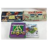 Monopoly, Scrabble For Juniors, TriBond, Sorry Boa