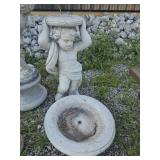 Concrete Cherub Birdbath - Two Piece   Cherub