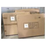 3 wood desks in boxes