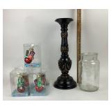 Wooden Candleholder, Noble Gems Ornaments