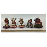 Cast Iron Christmas Stocking Holder Figurines