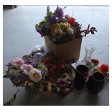 Artificial Flowers, Vases, and Halloween Books