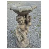 Concrete Cherub Birdbath/Planter Statue 28 in.