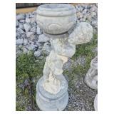 Concrete Cherub Garden Planter Statue With