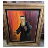 Oil On Canvas Painting Titled 'Judaica Painting'