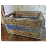 Knudsen Creamery Co. Metal & Wood Milk Crate,
