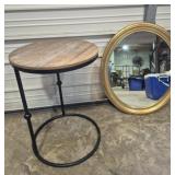 Side Table 19 in. Across X 25 in. H & Oval Wall