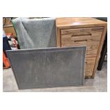Wood Filing Cabinet & Framed Artwork