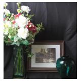 Framed Sailboat Artwork, Faux Floral Arrangement,