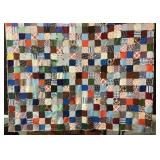 Hand-Tied Patchwork Quilt with Multicolored Fabric