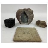 Geode, Coal Specimen, Fossil, Stone Tablet