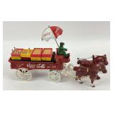 Cast Iron Coca Cola Horse Drawn Wagon, Bottles
