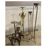Metal Candle Holders and Reindeer Figurine