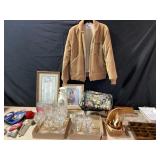 Suede Jacket, Glassware, Decorative Items