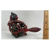 Painted Cast Iron Cardinal Bird