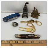 John Deere Keychains, USN Ring, Uncle Henry Pocket