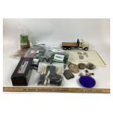 Peterbilt Model Truck, Rocks, Household Items