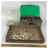 Plano Storage Box With Beads, Jewelry Components