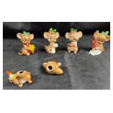 Christmas Mouse Figurines Made In Japan