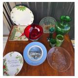 Christmas Plates, Glassware, Holly-Themed Items