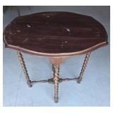 Wooden Side Table With Twisted Legs
