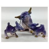 MCM Purple Cow & Babies Figurines Linked together