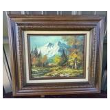 Landscape Oil Painting by L. Harding in Wood Frame