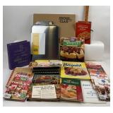 Snow Clad Cutting Board & Cookbooks; Betty Crocker