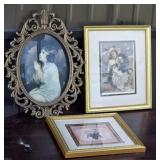 Framed Artwork of Praying Child, Floral Design, Gi