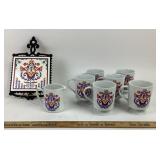 MCM Berggren Mugs With Pilkington England Trivet