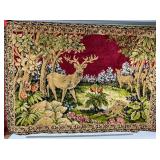 Deer Forest Scene Tapestry With Fringe