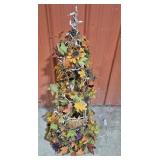 Faux Floral Fall Wire Tree With Lights Untested