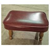Footstool Wood Legs & Vinyl Padded Seat 11 in.
