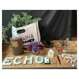 Decorative Metal Letters, Artificial Foliage, Home