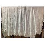 White Lace-Trimmed Fabric Bed Skirt